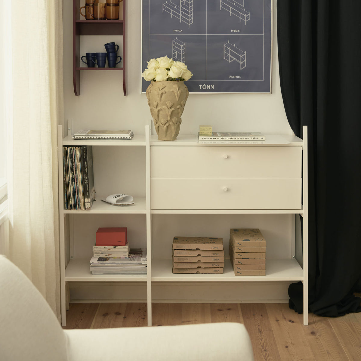 Armoire à tiroirs double - Blanc